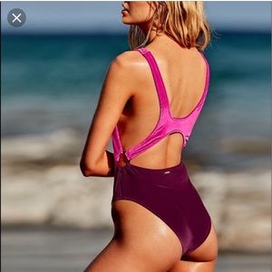 PINK suede one piece NEW
